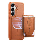 Custodia per telefono CaseNeo Retro con cinturino da polso elastico, porta carte e retro magnetico., For Galaxy S24+ 5G / S25+ 5G