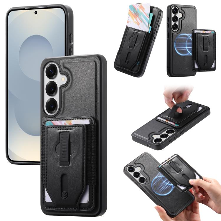 Custodia per telefono CaseNeo Retro con cinturino da polso elastico, porta carte e retro magnetico., For Galaxy S26+ 5G, For Galaxy S26 Ultra 5G, For Galaxy S26 5G, For Galaxy S25 Edge 5G, For Galaxy S25 Ultra 5G, For Galaxy S24 5G / S25 5G