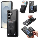 Custodia per telefono CaseNeo Retro con cinturino da polso elastico, porta carte e retro magnetico., For Galaxy S26+ 5G, For Galaxy S26 Ultra 5G, For Galaxy S26 5G, For Galaxy S25 Edge 5G, For Galaxy S25 Ultra 5G, For Galaxy S24 5G / S25 5G