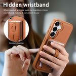 Custodia per telefono CaseNeo Retro con cinturino da polso elastico, porta carte e retro magnetico., For Galaxy S26+ 5G, For Galaxy S26 Ultra 5G, For Galaxy S26 5G, For Galaxy S25 Edge 5G, For Galaxy S25 Ultra 5G, For Galaxy S24 5G / S25 5G