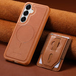 Custodia per telefono CaseNeo Retro con cinturino da polso elastico, porta carte e retro magnetico., For Galaxy S26+ 5G, For Galaxy S26 Ultra 5G, For Galaxy S26 5G, For Galaxy S25 Edge 5G, For Galaxy S25 Ultra 5G, For Galaxy S24 5G / S25 5G
