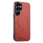 Cover posteriore magnetica in tessuto PU per telefono, For Galaxy S26+ 5G, For Galaxy S26 Ultra 5G, For Galaxy S26 5G