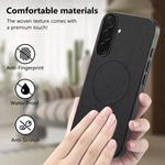 Cover posteriore magnetica in tessuto PU per telefono, For Galaxy S25 5G, For Galaxy S25+ 5G, For Galaxy S25 Ultra 5G