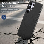 Cover posteriore magnetica in tessuto PU per telefono, For Galaxy S24 Ultra 5G, For Galaxy S24+ 5G, For Galaxy S24 5G