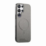 Cover posteriore magnetica in tessuto PU per telefono, For Galaxy S23 Ultra 5G, For Galaxy S23+ 5G, For Galaxy S23 5G
