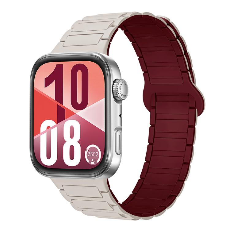 Cinturino per orologio in silicone magnetico con fibbia a tre perline e chiusura reversibile., For Huawei Watch Fit 5 / Fit 5 Pro / Fit 4