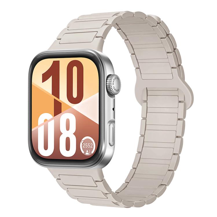 Cinturino per orologio in silicone magnetico con fibbia a tre perline e chiusura reversibile., For Huawei Watch Fit 5 / Fit 5 Pro / Fit 4