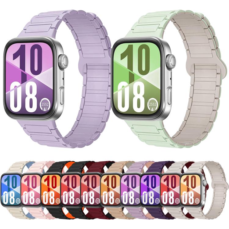 Cinturino per orologio in silicone magnetico con fibbia a tre perline e chiusura reversibile., For Huawei Watch Fit 5 / Fit 5 Pro / Fit 4