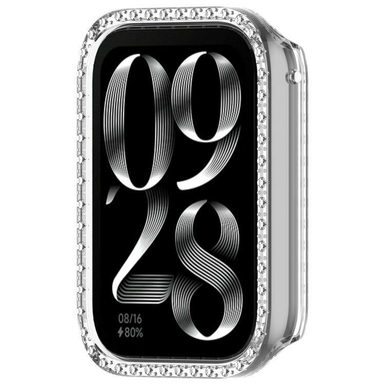 Custodia protettiva per orologio in policarbonato cavo con copertura parziale a diamante, For Xiaomi Smart Band 10 Pro Ceramic, For Xiaomi Smart Band 10 Pro