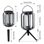 Lampada a sospensione solare a forma di fiamma con treppiede