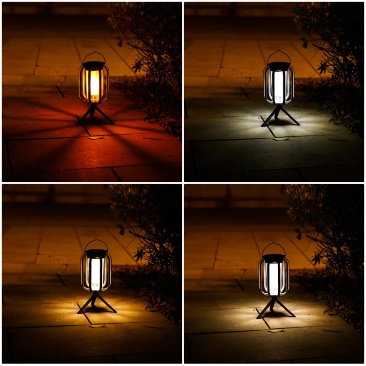 Lampada a sospensione solare a forma di fiamma con treppiede