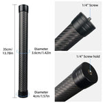KE-36 Per stabilizzatore gimbal DJI RS3 / RS4, attacco a vite da 1/4 di pollice, asta di prolunga in fibra di carbonio da 35 cm