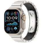 Cinturino per orologio in lega di titanio e silicone con fibbia pieghevole a una perlina, For Apple Watch 46mm / 49mm / 45mm / 44mm, For Apple Watch 42mm / 41mm / 40mm / 38mm