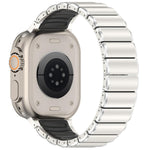 Cinturino per orologio in lega di titanio e silicone con fibbia pieghevole a una perlina, For Apple Watch 46mm / 49mm / 45mm / 44mm, For Apple Watch 42mm / 41mm / 40mm / 38mm