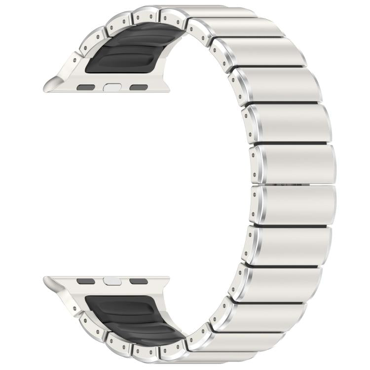Cinturino per orologio in lega di titanio e silicone con fibbia pieghevole a una perlina, For Apple Watch 46mm / 49mm / 45mm / 44mm, For Apple Watch 42mm / 41mm / 40mm / 38mm