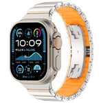 Cinturino per orologio in lega di titanio e silicone con fibbia pieghevole a una perlina, For Apple Watch 46mm / 49mm / 45mm / 44mm, For Apple Watch 42mm / 41mm / 40mm / 38mm
