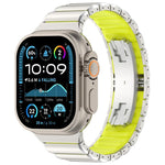 Cinturino per orologio in lega di titanio e silicone con fibbia pieghevole a una perlina, For Apple Watch 46mm / 49mm / 45mm / 44mm, For Apple Watch 42mm / 41mm / 40mm / 38mm