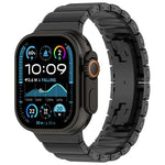 Cinturino per orologio in lega di titanio e silicone con fibbia pieghevole a una perlina, For Apple Watch 46mm / 49mm / 45mm / 44mm, For Apple Watch 42mm / 41mm / 40mm / 38mm