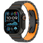 Cinturino per orologio in lega di titanio e silicone con fibbia pieghevole a una perlina, For Apple Watch 46mm / 49mm / 45mm / 44mm, For Apple Watch 42mm / 41mm / 40mm / 38mm