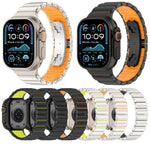 Cinturino per orologio in lega di titanio e silicone con fibbia pieghevole a una perlina, For Apple Watch 46mm / 49mm / 45mm / 44mm, For Apple Watch 42mm / 41mm / 40mm / 38mm