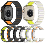 Cinturino per orologio in lega di titanio e silicone con fibbia pieghevole a una perlina, For Apple Watch 46mm / 49mm / 45mm / 44mm, For Apple Watch 42mm / 41mm / 40mm / 38mm