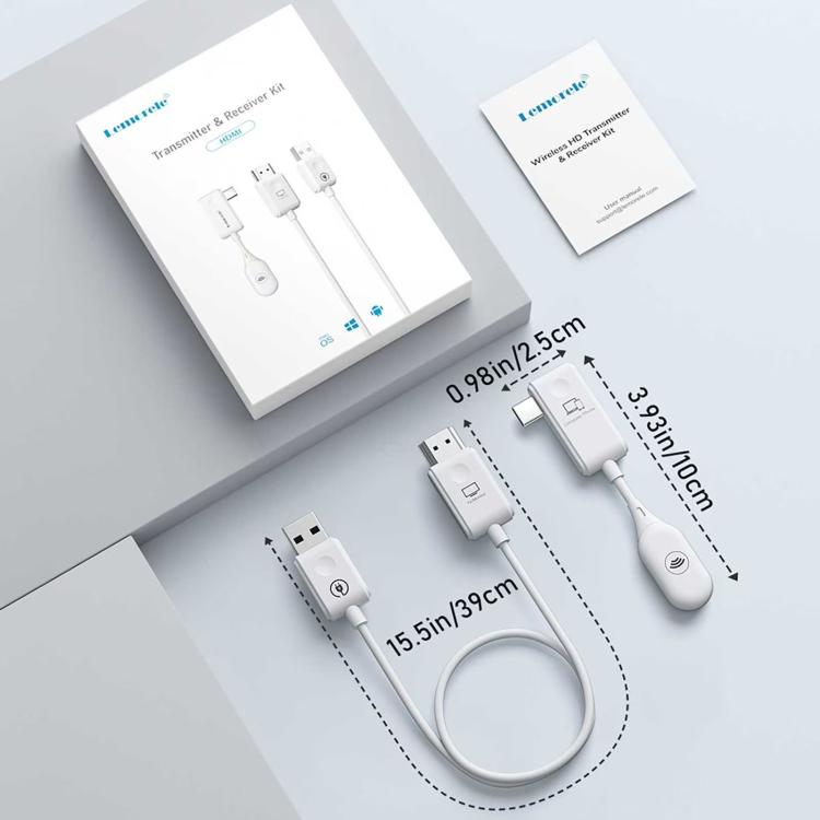 Set trasmettitore wireless Lemorele P10 USB-C 1080P WiFi 5GHz Adattatore a lungo raggio 50M