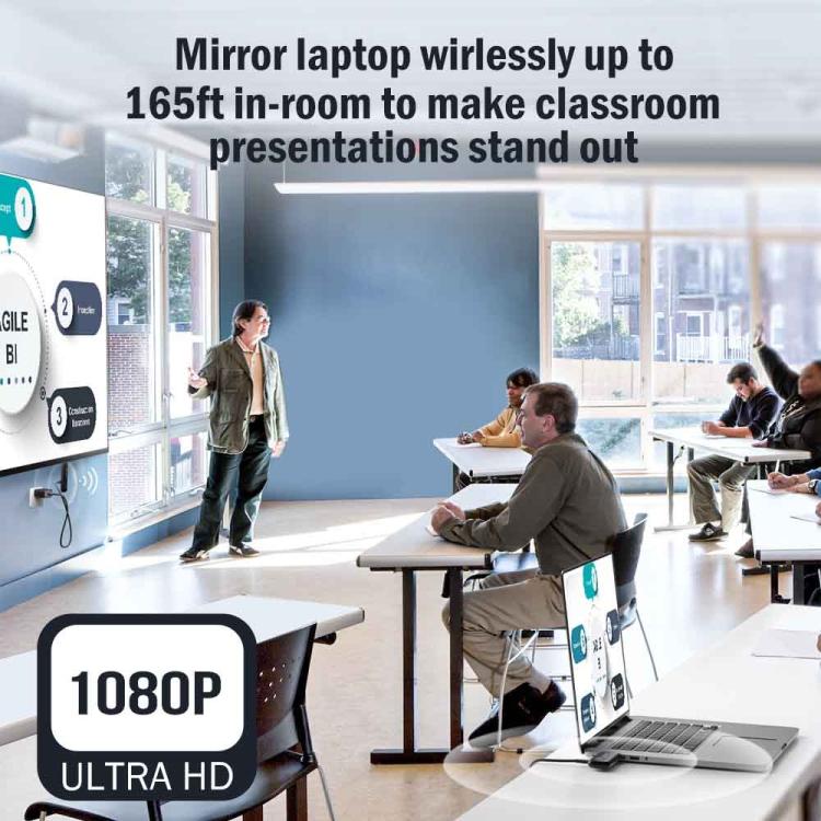 Lemorele G57 Set wireless con 1 ricevitore e 8 trasmettitori compatibili con HDMI, adattatore per presentazioni WiFi 1080P 50M