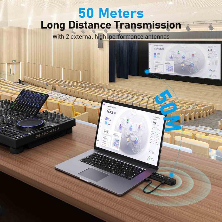 Set wireless Lemorele P50 con 1 ricevitore e 8 trasmettitori, compatibile con HDMI, adattatore per presentazioni WiFi 4K 50M.