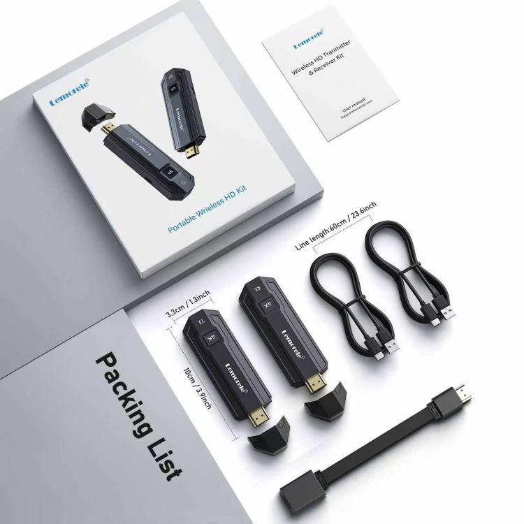 Set wireless Lemorele P50 con 1 ricevitore e 8 trasmettitori, compatibile con HDMI, adattatore per presentazioni WiFi 4K 50M.