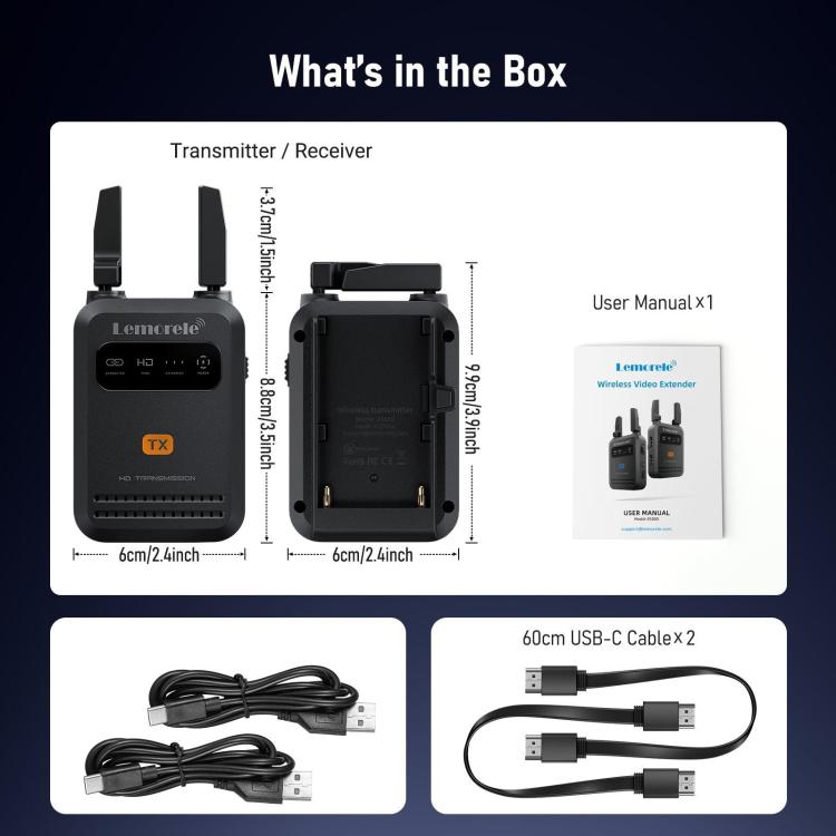 Trasmettitore video wireless Lemorele R5000 1 ingresso 1 uscita loop 1TX a 4RX 1080P 200M Extender compatibile HDMI
