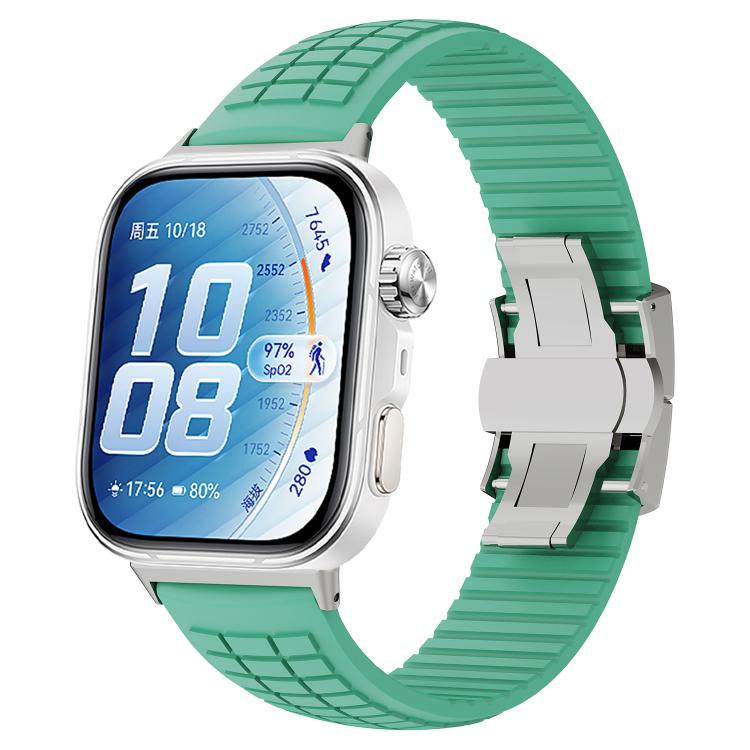 Cinturino per orologio in silicone con fibbia pieghevole e texture zigrinata., For Huawei Watch Fit 5 / Fit 5 Pro / Fit 4