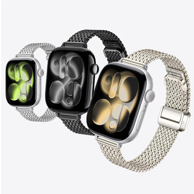 Cinturino per orologio in acciaio inossidabile con fibbia magnetica a maglia sottile., For Apple Watch 46mm / 49mm / 45mm / 44mm, For Apple Watch 42mm / 41mm / 40mm / 38mm
