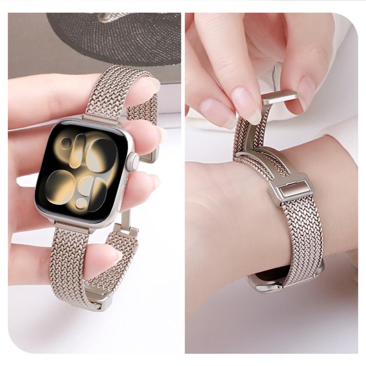 Cinturino per orologio in acciaio inossidabile con fibbia magnetica a maglia sottile., For Apple Watch 46mm / 49mm / 45mm / 44mm, For Apple Watch 42mm / 41mm / 40mm / 38mm