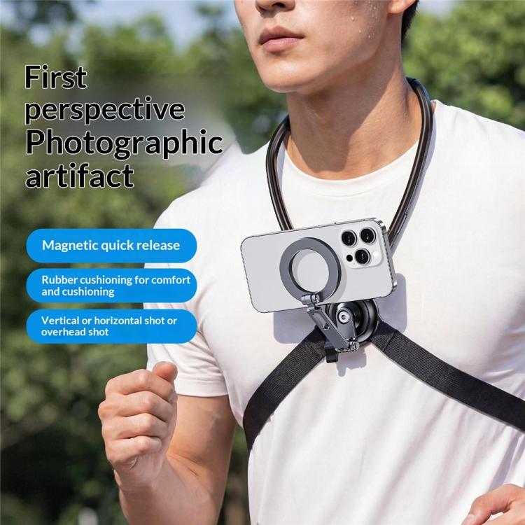 Supporto magnetico per telefono da collo con rotazione a 360 gradi G03, staffa indossabile per registrazione video POV