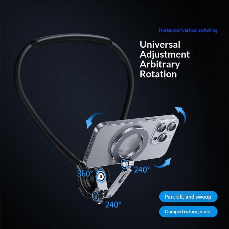 Supporto magnetico per telefono da collo con rotazione a 360 gradi G03, staffa indossabile per registrazione video POV