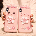 Custodia silicone Cherry Blossoms per iPhone X e XS