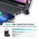 Adattatore ENKAY ENK-AT132 USB C a 90 gradi, convertitore di estensione USB4 Thunderbolt 4/3 da 40 Gbps., 2 Pcs, 1 Pcs