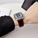 Cinturino per orologio in vera pelle con fibbia magnetica a doppia G., For Apple Watch 46mm / 49mm / 45mm / 44mm, For Apple Watch 42mm / 41mm / 40mm / 38mm