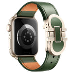 Cinturino per orologio in vera pelle con fibbia magnetica a doppia G., For Apple Watch 46mm / 49mm / 45mm / 44mm, For Apple Watch 42mm / 41mm / 40mm / 38mm