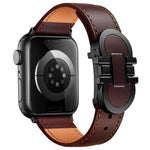 Cinturino per orologio in vera pelle con fibbia magnetica a doppia G., For Apple Watch 46mm / 49mm / 45mm / 44mm, For Apple Watch 42mm / 41mm / 40mm / 38mm