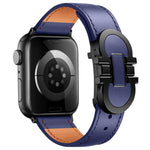 Cinturino per orologio in vera pelle con fibbia magnetica a doppia G., For Apple Watch 46mm / 49mm / 45mm / 44mm, For Apple Watch 42mm / 41mm / 40mm / 38mm