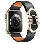 Cinturino per orologio in vera pelle con fibbia magnetica a doppia G., For Apple Watch 46mm / 49mm / 45mm / 44mm, For Apple Watch 42mm / 41mm / 40mm / 38mm