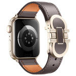 Cinturino per orologio in vera pelle con fibbia magnetica a doppia G., For Apple Watch 46mm / 49mm / 45mm / 44mm, For Apple Watch 42mm / 41mm / 40mm / 38mm