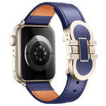 Cinturino per orologio in vera pelle con fibbia magnetica a doppia G., For Apple Watch 46mm / 49mm / 45mm / 44mm, For Apple Watch 42mm / 41mm / 40mm / 38mm
