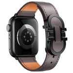 Cinturino per orologio in vera pelle con fibbia magnetica a doppia G., For Apple Watch 46mm / 49mm / 45mm / 44mm, For Apple Watch 42mm / 41mm / 40mm / 38mm