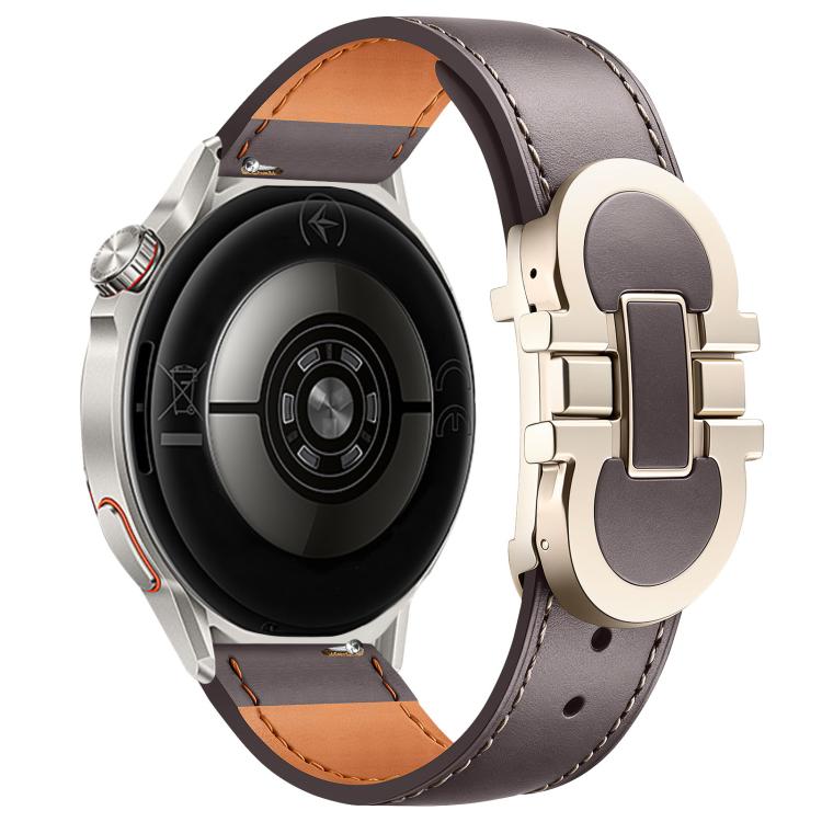 Cinturino per orologio in vera pelle con fibbia magnetica a doppia G., 18mm, 20mm