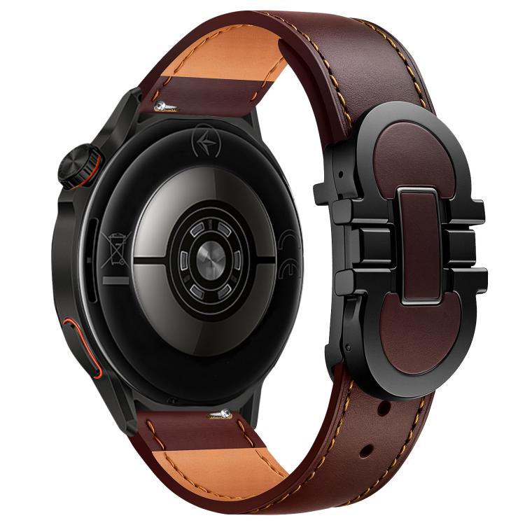 Cinturino per orologio in vera pelle con fibbia magnetica a doppia G., 18mm, 20mm