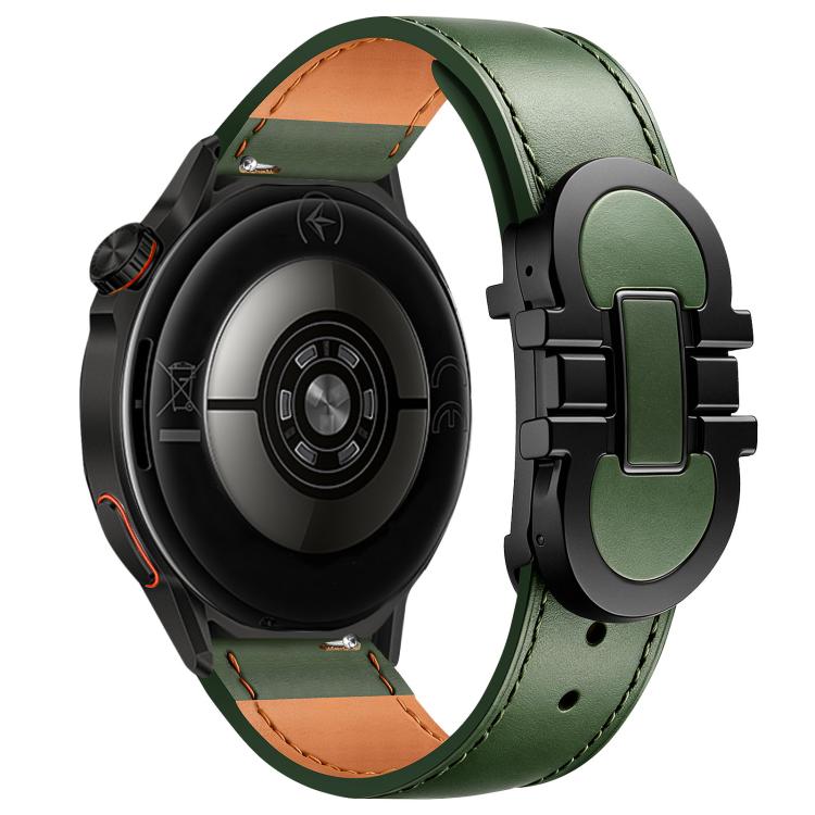 Cinturino per orologio in vera pelle con fibbia magnetica a doppia G., 22mm