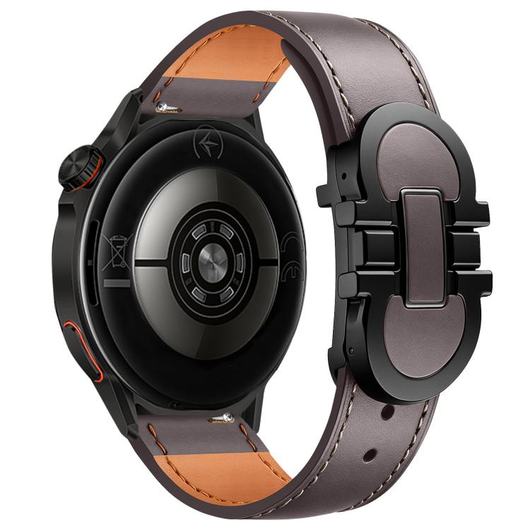 Cinturino per orologio in vera pelle con fibbia magnetica a doppia G., 22mm