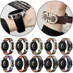 Cinturino per orologio in vera pelle con fibbia magnetica a doppia G., 22mm